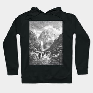 Trekking to Majestic Mountains and Waterfall Hoodie